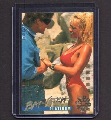 PAMELA ANDERSON 1995 Baywatch Sports Time TV Series Platinum TV Insert Card #P21 - Image 1 of 2