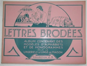 EMBROIDERED LETTERS EMBROIDERY PATTERN ALBUM FOR LINEN COLL. J.S - Picture 1 of 2