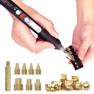 60W Digital Soldering Iron Heat Set Insert Tool with Heat Set Insert Tips and 10 - Picture 1 of 12