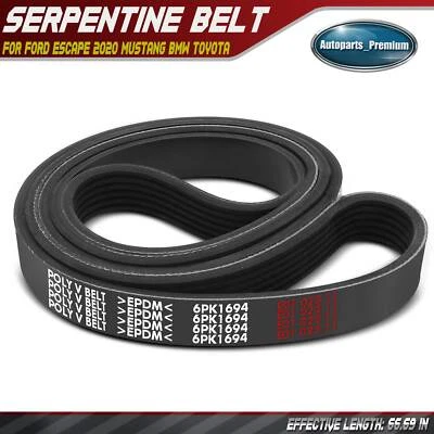Cinturón serpentino 66,69 pulgadas para Ford Escape Focus Mustang BMW 328d Audi Toyota Kia Foto 1 de 4