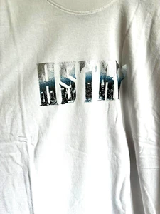 Label HSTRY white T-shirt metallic HSTRY logo Size M NIP - Picture 1 of 5