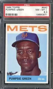 1964 TOPPS #442 PUMPSIE GREEN PSA 8.5 METS NICELY CENTERED *B64546 - Picture 1 of 2