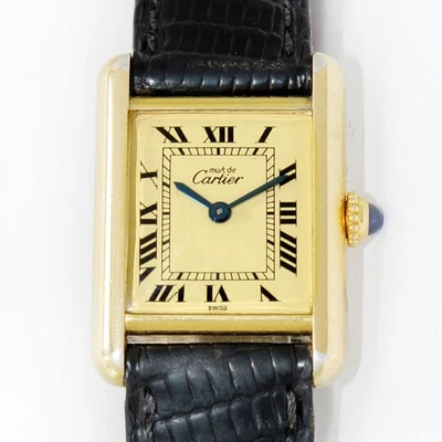 Must de Cartier Tanque Cuarzo Ref. Reloj, correa y hebilla 1613 placa o G20m para mujer Foto 1 de 4
