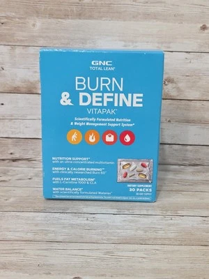 GNC Total Lean Burn 60 & Define Vitapak CLA Waterex Multivitamínico Carnitina Dieta  Foto 1 de 4