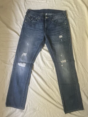 Mens Distressed True Religion Straight Jeans Size 31x33 - Image 1 of 4