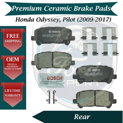 Bosch OEM Rear Ceramic Brake Pads Kit For 2009-2017 Honda Lifetime Warranty - Image 1 of 4