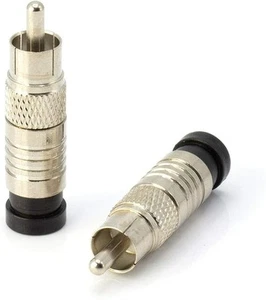 RCA Compression Connector for RG6 Coaxial Cable 10 Pack - Picture 1 of 9