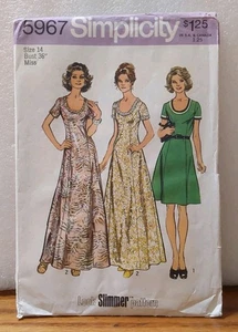 Simplicity 5967 Look Slimmer Dress Sewing Clothing Pattern Size 14 Bust 36 1973 - Picture 1 of 3