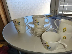 Kaffee- Teeservice 12teilig - weiss- eckig - artdeco - Bild 1 von 6
