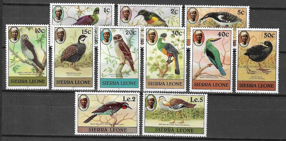 Sierra Leone 1983 Wildlife Fauna Birds Vögel Oiseaux compl set to Le5 MNH - Image 1 of 1