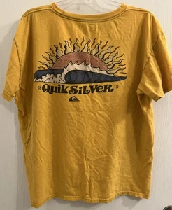 Quicksilver T-shirt Yellow Size Large, Distressed - Picture 1 of 8