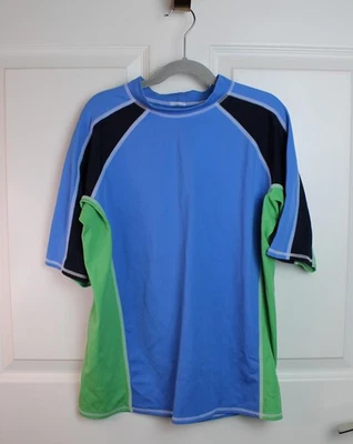 Protector contra erupciones manga corta Lands' End azul verde bloque de color para niños talla 14-16 usado en excelente estado Foto 1 de 4