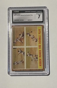 1962 Topps Kubek Makes the Double Play CGC Graded 7 Near Mint Cash Back !! - Picture 1 of 2