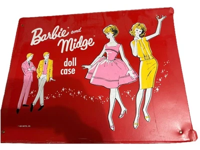 Vintage 1963 Barbie And Midge Red Doll Case. Filled With Clothes. Box Is Broken - Image 1 of 4