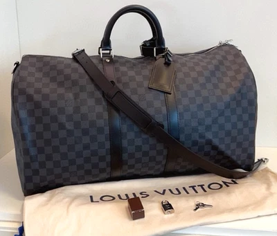 Louis Vuitton Keepall 55 Damier Ebene Top Handle 2way Shoulder bag Black - Image 1 of 4