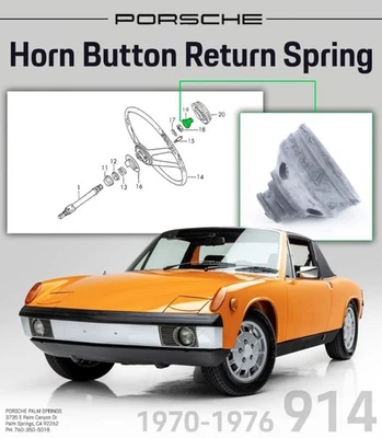 Porsche 914 1970-1976 genuino bocina botón resorte de retorno (taza de goma) 90134782301 Foto 1 de 2