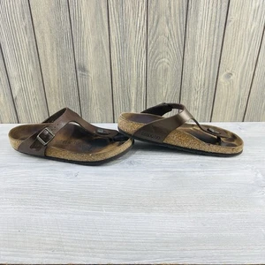 Sandalias de tanga Birkenstock Gizeh de cuero marrón para mujer talla 38. / 7-7,5 - Imagen 1 de 16