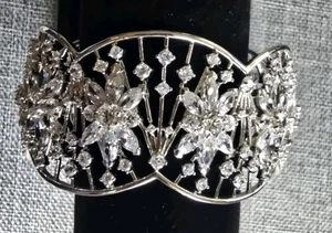 Großes Braut Hochzeit Urlaub Silber Armband Armreif Manschette CZ 0,925 - Bild 1 von 12