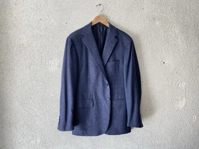 SARTORIA PARTENOPEA blue WOOL/CASHMERE SPORT JACKET (52) 41/42 Suit Birds Eye - Image 1 of 4