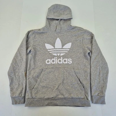 Sudadera con capucha ADIDAS 14-15 años gris niño mezcla de algodón suéter log... - Imagen 1 de 4