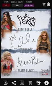 2017 WWE Topps Slam Undisputed Alexa Bliss Bella Triple SR Auto 250 CC DIGITAL - Picture 1 of 1