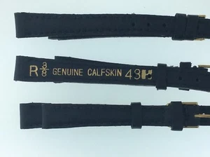 Correas de reloj - Piel de becerro genuina negra talla regular 3/8 - Precio especial - Imagen 1 de 2