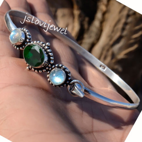 VALENTINO Bracciale scintillante argento sterling 925 pietra preziosa diopside cromata e labradorite