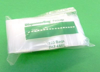 4mil Reloc Zippit Bags 2x3 Reclosable H.D.2"x3" 100 Zip Seal Lock Thick Baggies  - Image 1 of 4
