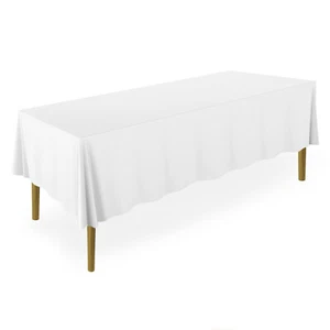 Rectangular Wedding Banquet Polyester Fabric Tablecloth - Picture 1 of 90