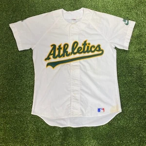 VTG 90s Men’s NIKE Oakland Athletic A's Sz XL Baseball Stitch Jersey shirt 2Pac - Picture 1 of 7