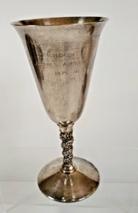 Royal Navy Wine Goblet Silver Plate Engraved HMS Amazon Lt K Doble 1975 - 1976 - Picture 1 of 18