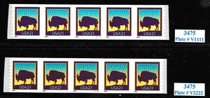 Tarjeta Postal Scott #3475 21c Bisonte PNC5s, Juego Completo de 2, ¡CALIDAD! Cat - $5.00 - Imagen 1 de 1