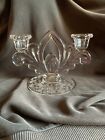 Rose Point Cambridge Glass Clear 2 Light  Double Candelabra