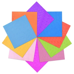100 Fogli Origami Perlescenti Carta Cartoncino Rosa Glitter - Foto 1 di 11