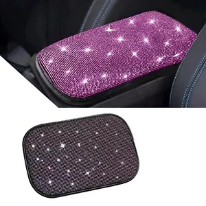 Rhinestone Bling Car Center Console Cover Protector Arm Rest Cushion Pads - Picture 1 of 6