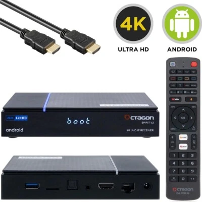 Octagon SPIRIT V2 PRO 4K UHD HDR10+ Dual-WiFi LAN BT HDMI Android 11 IP-Receiver - Bild 1 von 4
