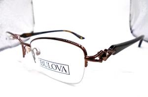 Bulova AVIGNON Brown 52-18-135 Womens Half-Rim Eyeglasses Frames - Bild 1 von 6
