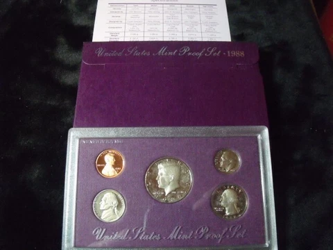 1988-S U.S. Mint Proof Set cloudy birth year set gift idea  ships for free Cover