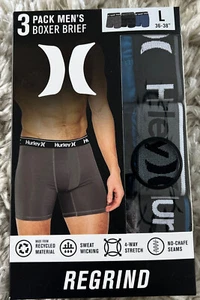 Paquete de 3 calzoncillos boxer Hurley para hombre talla grande 36-38 azules - Imagen 1 de 3