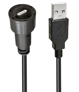 USB A 2.0 to USB C IP67 Waterproof Flexible Extension Cable | Male to Male - Picture 1 of 10