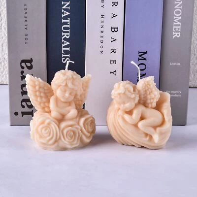 2 PIEZAS Moldes de Velas de Silicona Ángel Resina Epoxi Cera Molde Formas de Silicona Molde para... Foto 1 de 4