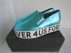 CESARE PACIOTTI 4US Leather Sneakers In Turquoise Eur 41 Us 10.5 - Picture 1 of 8