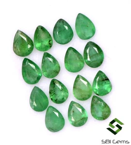 1.83 Cts Natural Emerald Pear Cut 4x3 mm Lot 15 Pcs Calibrated Loose Gemstones - Picture 1 of 5