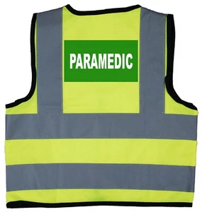 Hi Vis Safety Jacket Vest Children's, Kids, Baby PARAMEDIC 0-9 Years Yellow - Bild 1 von 10