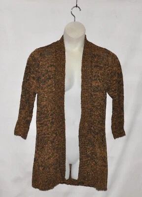 Joan Rivers 爆米花针织开衫带口袋 S 码黑色/骆驼色 — 第 1/2 张图片