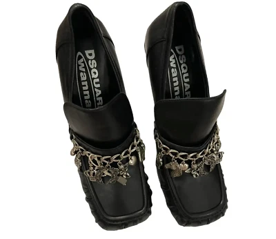 NUEVO Dije Dsquared2 Tacón Negro Plateado Talla 40/9 $900 Foto 1 de 4