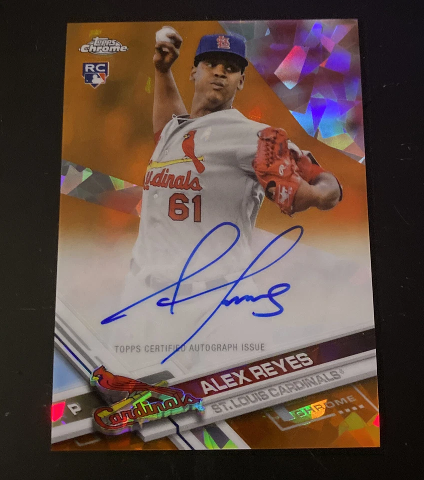 2017 Topps Chrome Orange Sapphire /25 Alex Reyes Rookie RC Auto Cardinals #RA-AR - Image 1 of 2