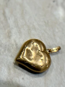 Vintage 10K Gelbgold Anhänger Charm Herz x Liebe Nachlass Schmuck süß signiert klein - Bild 1 von 8