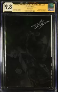 TMNT Black White & Green #1 (2024) SMZ Virgin Foil B Bartling SIGNED CGC 9.8 - Picture 1 of 2