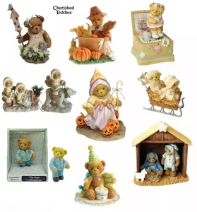 CHERISHED TEDDIES by ENESCO, HAND PAINTED, STONE RESIN, TEDDY BEAR FIGURINES - Picture 1 of 8